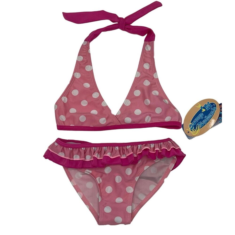 New Jump n Slash pink polka dot bikini